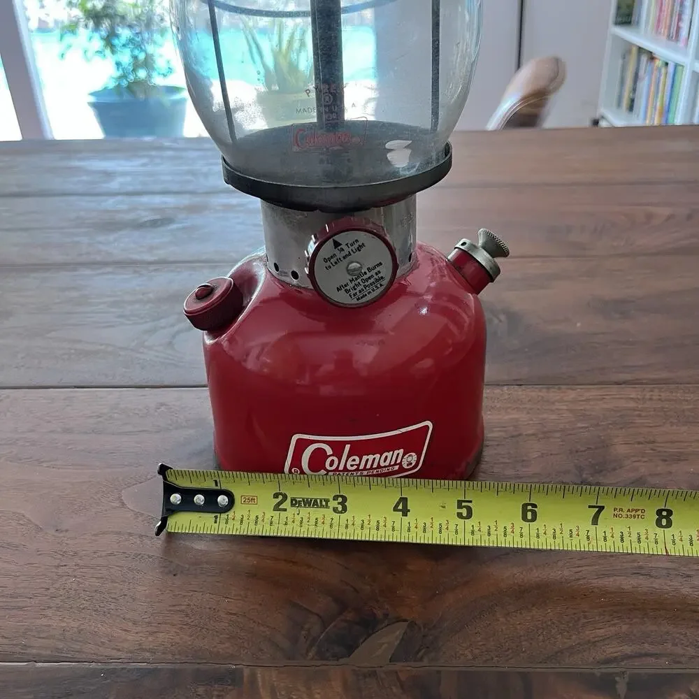 Vintage Coleman Red Gas Single Mantle Camping Lantern